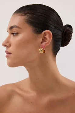 F+H GOLD OYSTER SHELL HOOPS