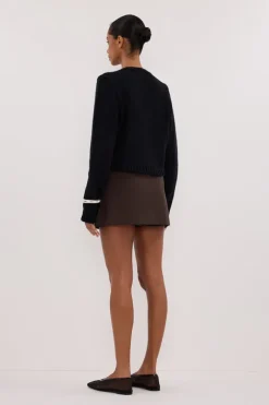 FOSTER BLACK KNIT CARDIGAN