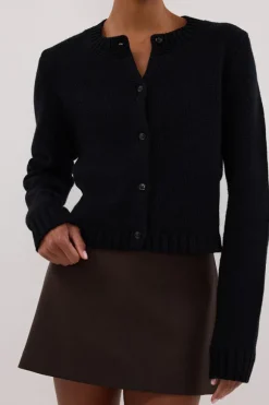 FOSTER BLACK KNIT CARDIGAN