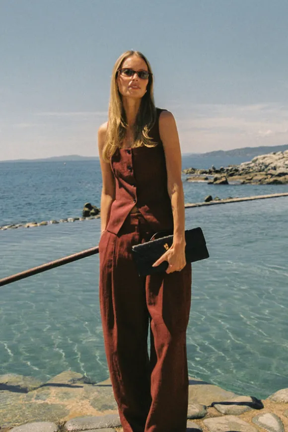 FRAN SAHARA LINEN VEST
