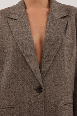FRANKIE CHOC OVERSIZED TWEED BOYFRIEND BLAZER