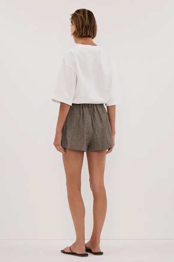 FRANKIE CHOC TWEED ELASTIC SHORT