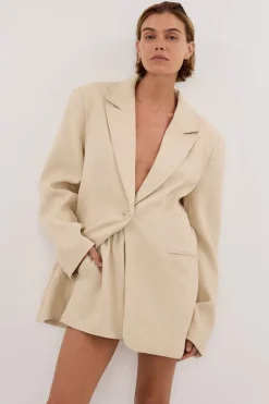 FRANKIE OAT OVERSIZED TWEED BOYFRIEND BLAZER