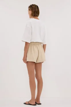 FRANKIE OAT TWEED ELASTIC SHORT