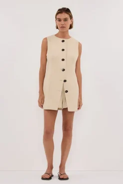 FRANKIE OAT TWEED TUNIC VEST