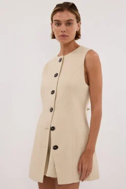 FRANKIE OAT TWEED TUNIC VEST