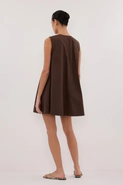 GABBY BITTER CHOC MINI DRESS