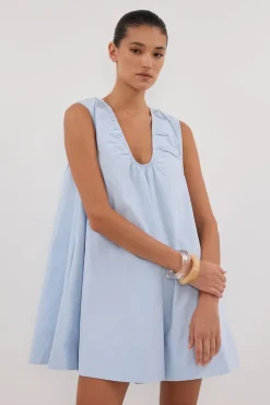 GABBY CORNFLOWER COTTON MINI DRESS