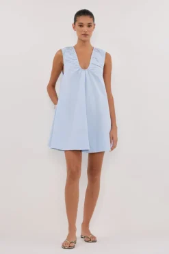 GABBY CORNFLOWER COTTON MINI DRESS