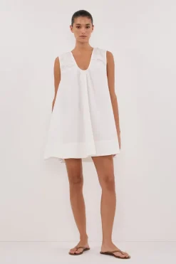 GABBY WHITE COTTON MINI DRESS