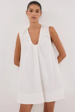 GABBY WHITE COTTON MINI DRESS