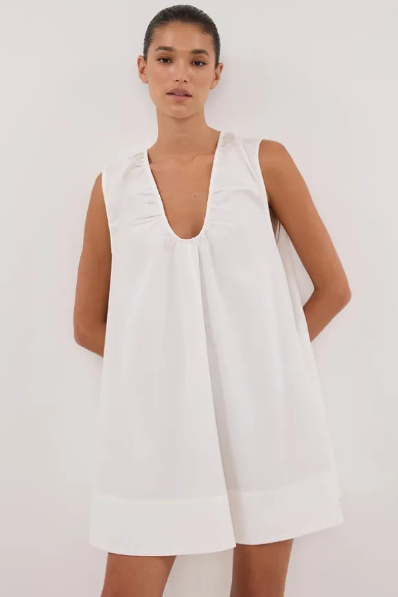 GABBY WHITE COTTON MINI DRESS