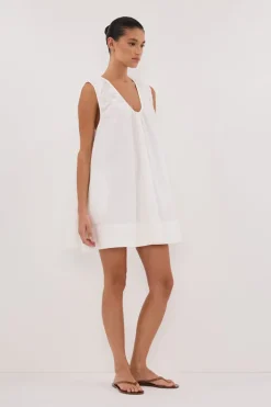 GABBY WHITE COTTON MINI DRESS