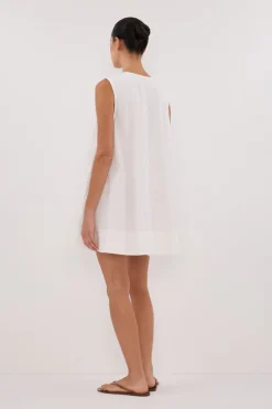 GABBY WHITE COTTON MINI DRESS