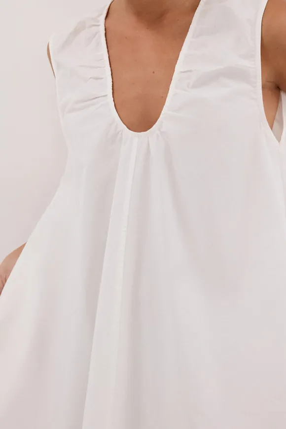 GABBY WHITE COTTON MINI DRESS