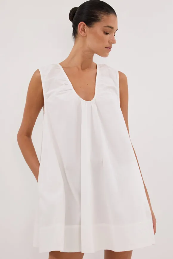 GABBY WHITE COTTON MINI DRESS