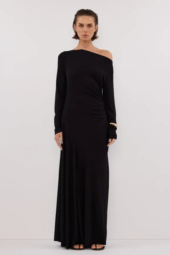 HADLEY BLACK SLEEVED KNIT MAXI DRESS