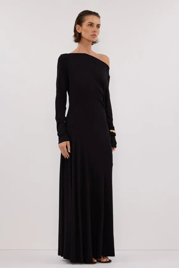 HADLEY BLACK SLEEVED KNIT MAXI DRESS