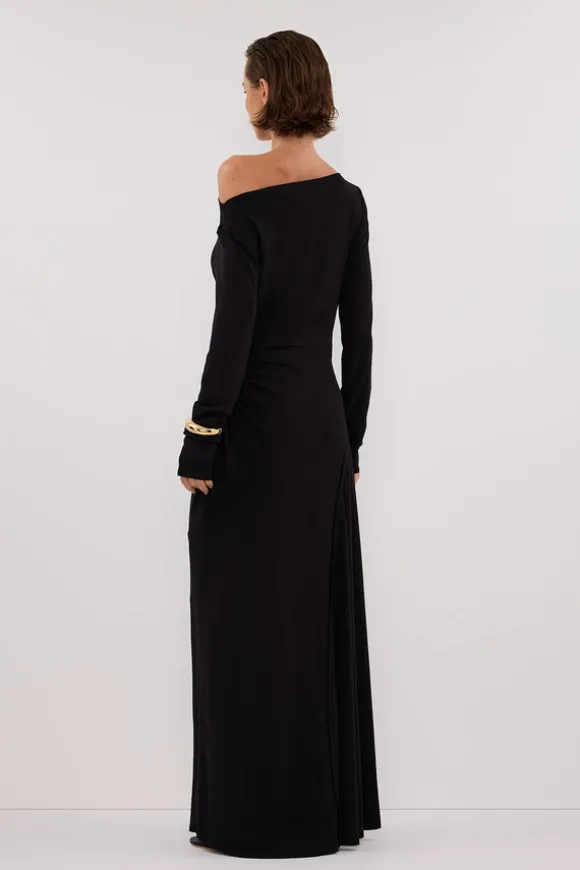 HADLEY BLACK SLEEVED KNIT MAXI DRESS