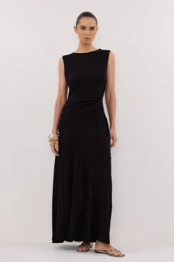 HADLEY BLACK SLEEVELESS KNIT MAXI DRESS
