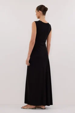 HADLEY BLACK SLEEVELESS KNIT MAXI DRESS
