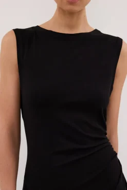 HADLEY BLACK SLEEVELESS KNIT MAXI DRESS