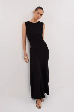 HADLEY BLACK SLEEVELESS KNIT MAXI DRESS