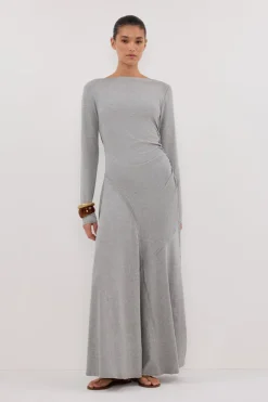 HADLEY SILVER SLEEVED KNIT MAXI DRESS