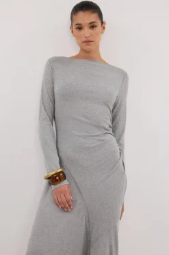 HADLEY SILVER SLEEVED KNIT MAXI DRESS