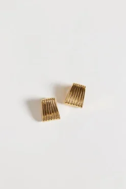 HEAVEN MAYHEM RIBBED GOLD EARRING