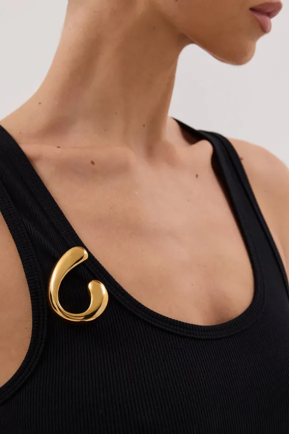 HEAVEN MAYHEM TWIST BROOCH GOLD