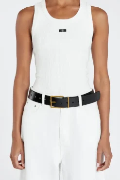 HUDSON BLACK LEATHER BELT