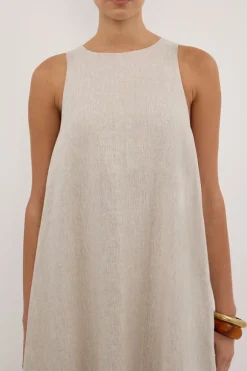 ISABELLE NATURAL LINEN MIDI DRESS