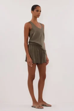ISLA OLIVE SILK SHORT
