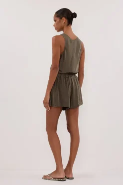 ISLA OLIVE SILK SHORT