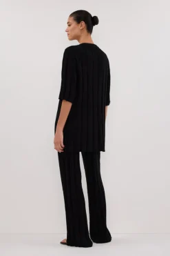 JAZZ BLACK WIDE LEG KNIT PANT