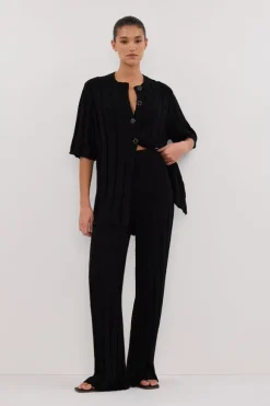 JAZZ BLACK WIDE LEG KNIT PANT