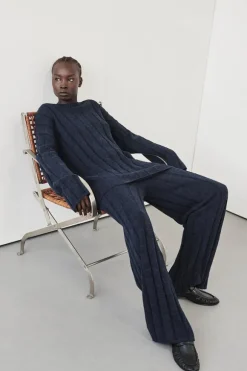 JAZZ INDIGO WIDE LEG KNIT PANT