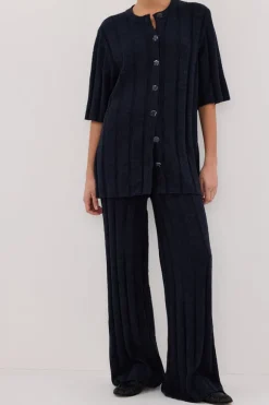 JAZZ INDIGO WIDE LEG KNIT PANT