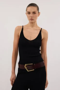 JOY BLACK TWIST KNIT TANK