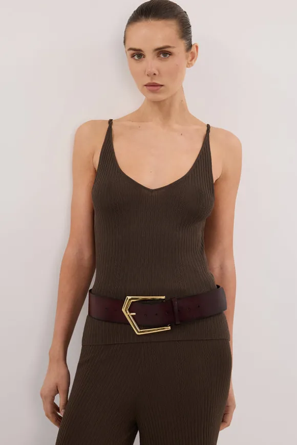 JOY DARK OLIVE TWIST KNIT TANK