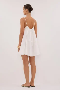 KAHN WHITE RAMIE MINI DRESS