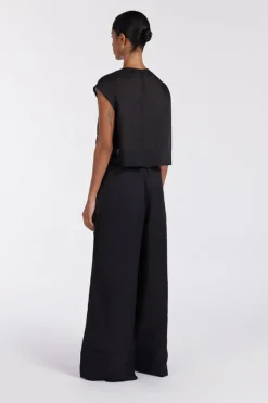 KAI BLACK RAMIE PANELLED TOP