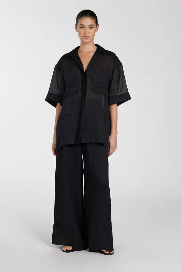 KAI BLACK RAMIE RESORT SHIRT