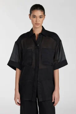 KAI BLACK RAMIE RESORT SHIRT