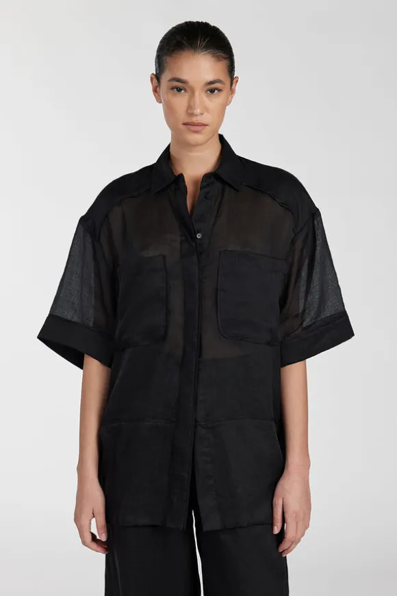 KAI BLACK RAMIE RESORT SHIRT