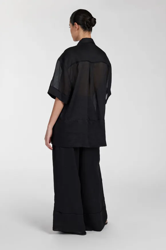 KAI BLACK RAMIE RESORT SHIRT