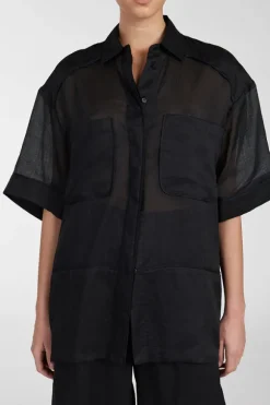 KAI BLACK RAMIE RESORT SHIRT