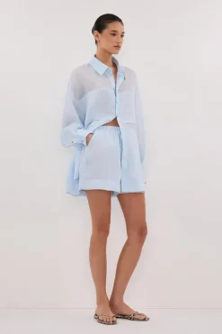 KAI CORNFLOWER OVERSIZED RAMIE SLEEVED SHIRT