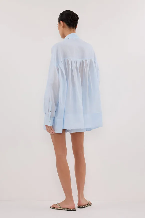 KAI CORNFLOWER OVERSIZED RAMIE SLEEVED SHIRT